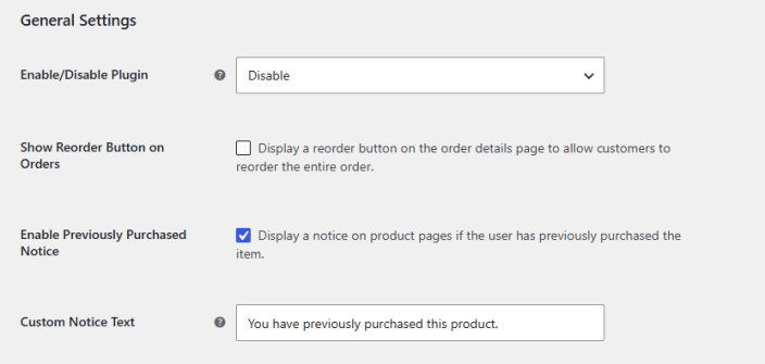 General Settings