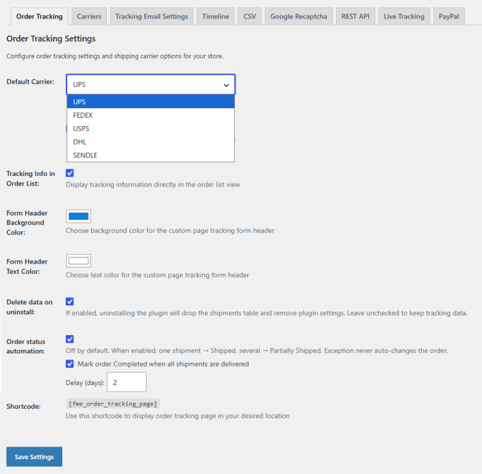 Order Tracking