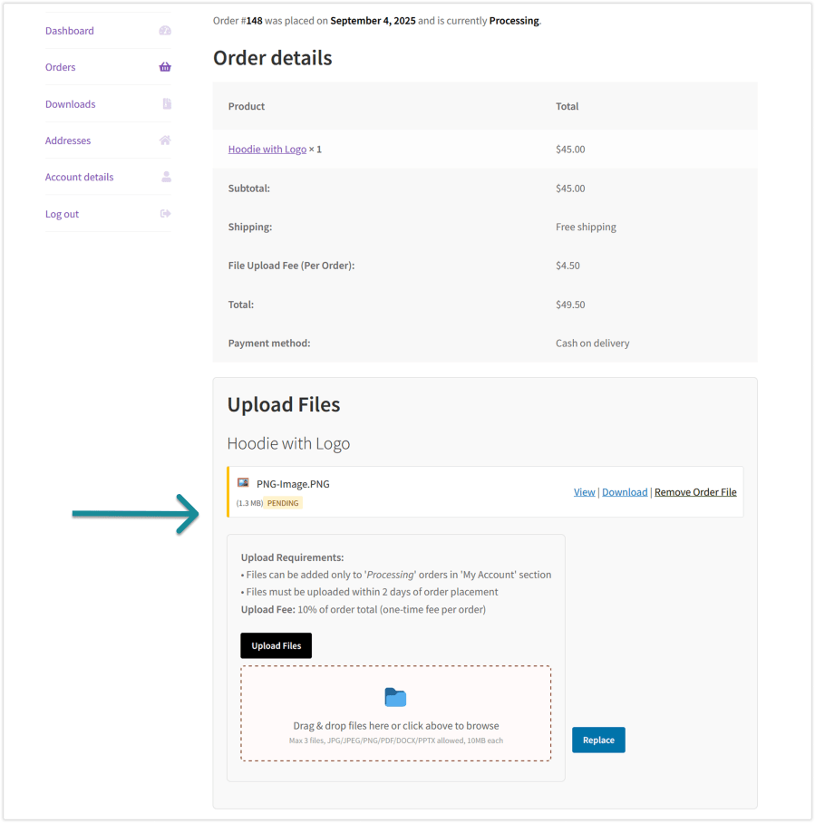 File Upload for WooCommerce on Order Page