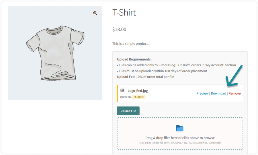 Preview, Download, and Remove Uploaded Files for WooCommerce