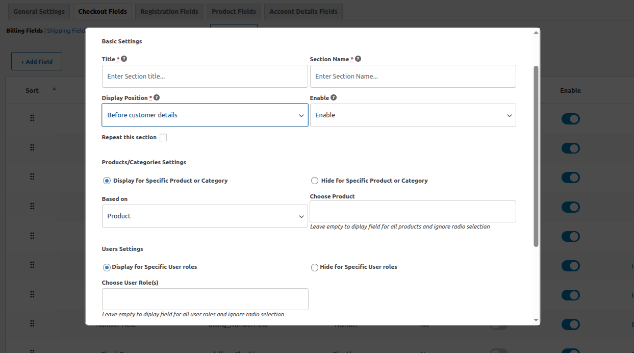 Custom Fields Manager Documentation - WooCommerce