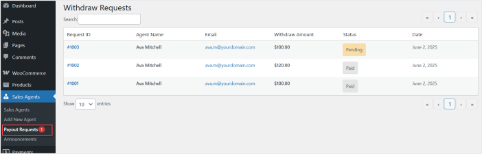 woocommerce sales agents manager plugin