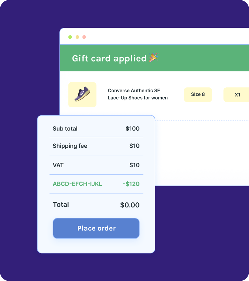 Apply Gift Cards on Shipping and Taxes 