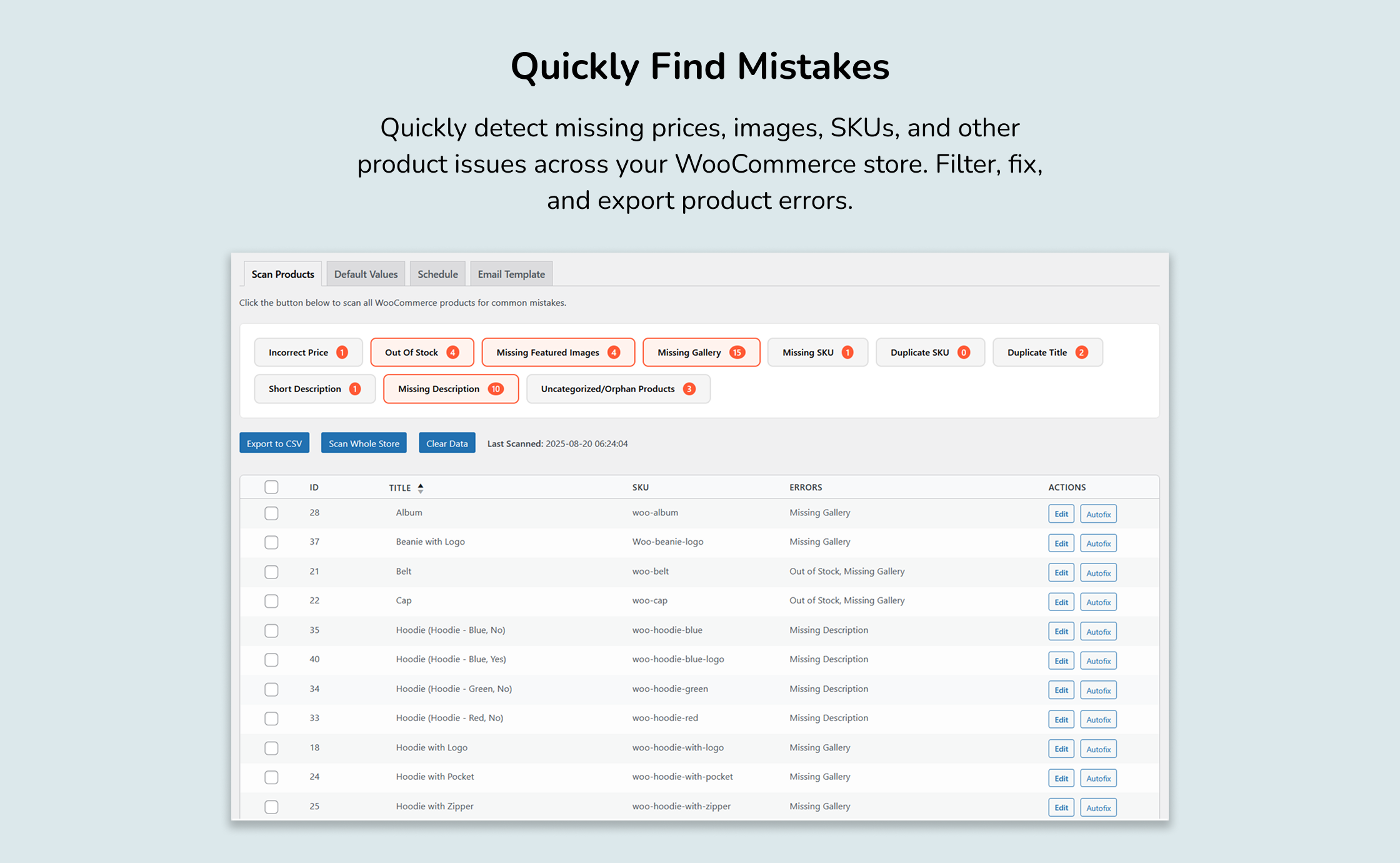 Extify Mistakes Finder - WooCommerce Marketplace