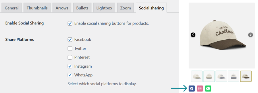 Product Gallery Slider for WooCommerce Social Sharing