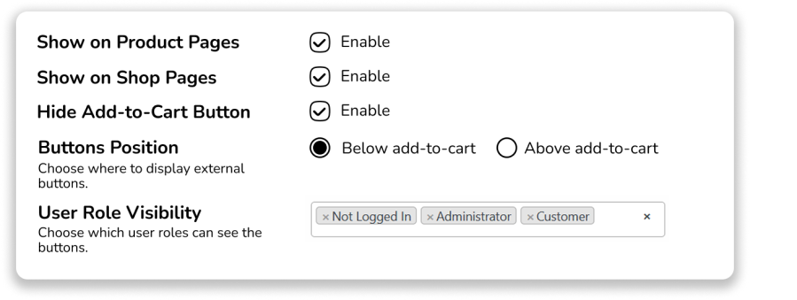 External Products URLs for WooCommerce
