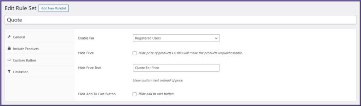 Hide Price & Show Custom Button for WooCommerce - settings