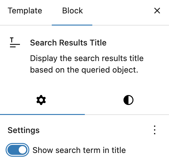 Search Results Title Block