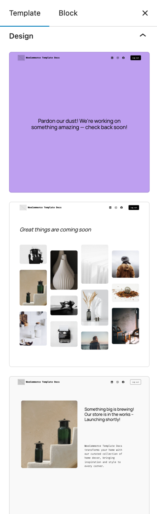 Pre-Built Design Patterns for Coming Soon Page Template
