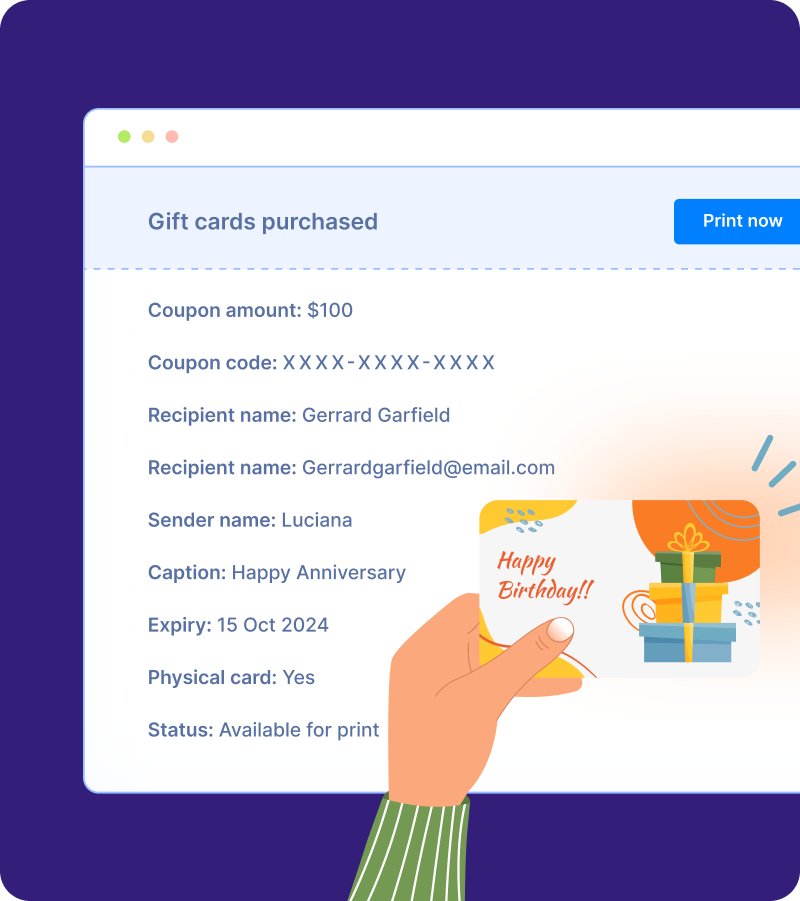 Send Physical Gift Cards to Customers 