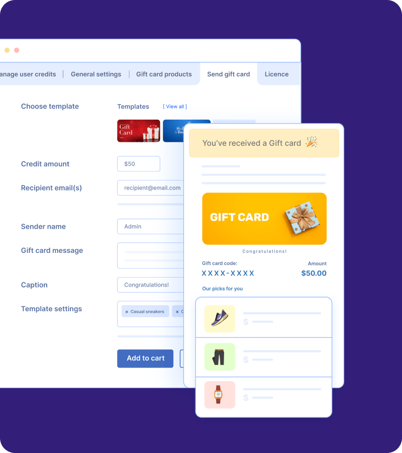 Send WooCommerce Gift Cards via Email 