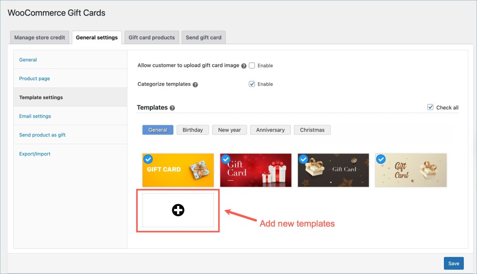 Gift card templates