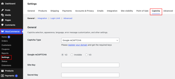 captcha-setting