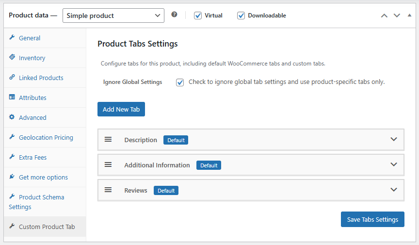 Custom Tabs for Products Documentation - WooCommerce