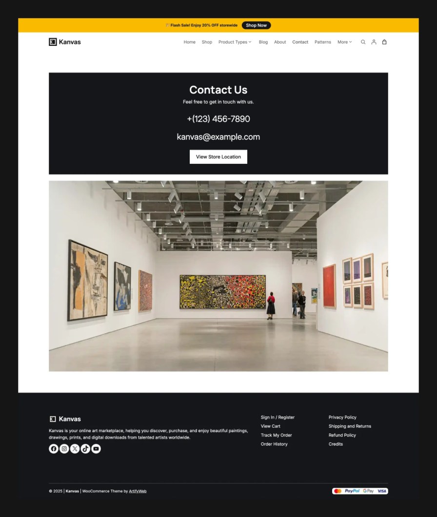 Kanvas Contact Page