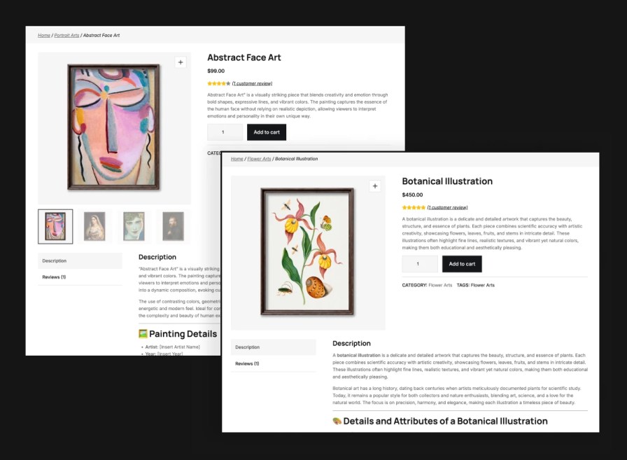 Kanvas product detail page