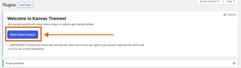 Start Demo Import