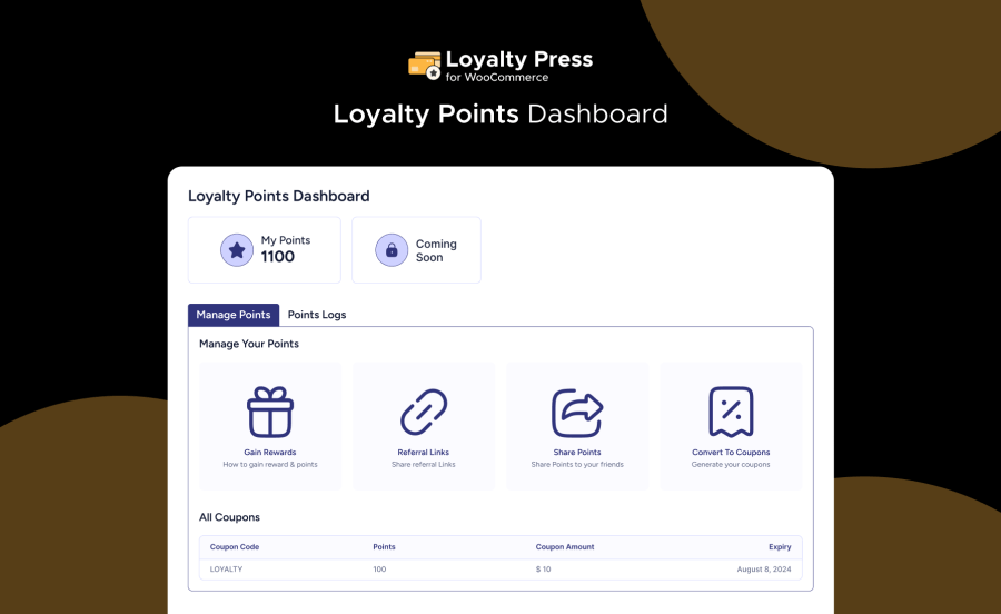 Loyalty Points and Rewards Dashboard