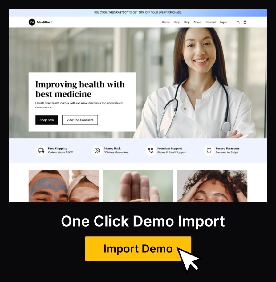 MediKart One Click Demo Import