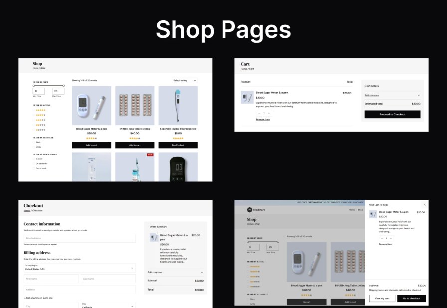 MediKart shop page