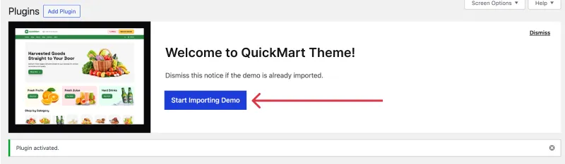 Start Importing Demo