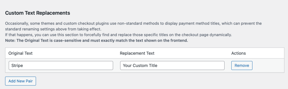 Rename Payment Methods on WooCommerce - Custom Text Replacements