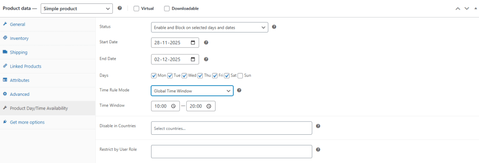 Product Availability Scheduler for WooCommerce