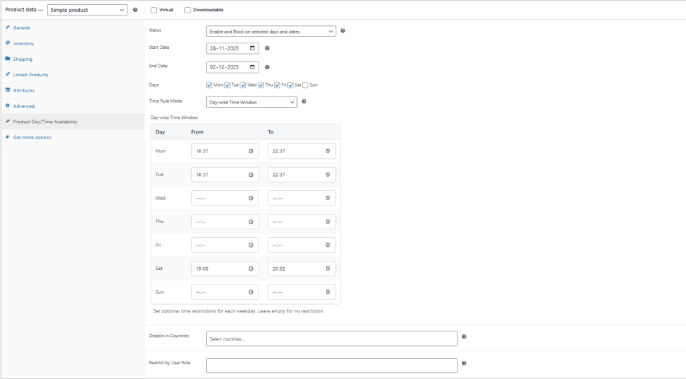 Product Availability Scheduler for WooCommerce