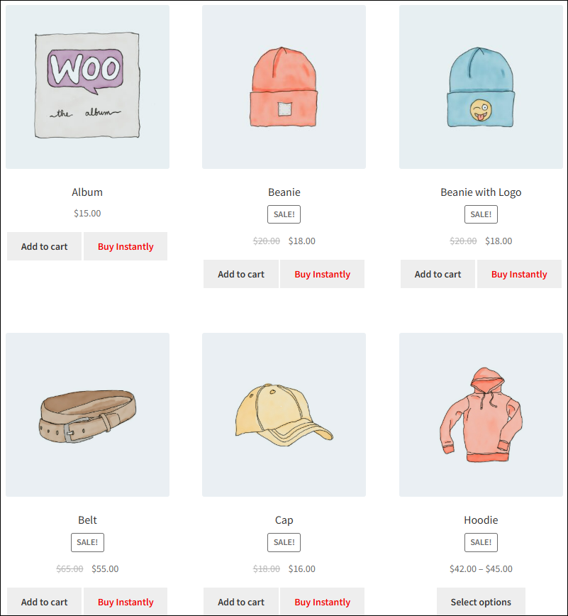 shop page quick buy button for woocommerce