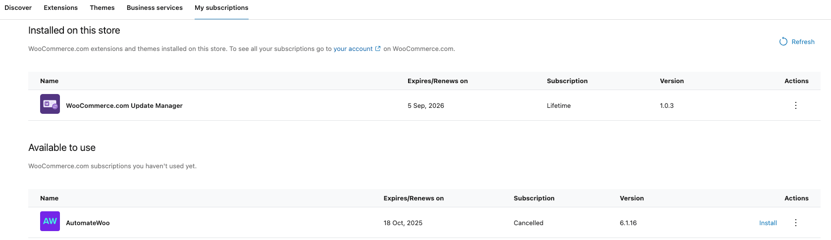Activate and manage your subscriptions Documentation - WooCommerce