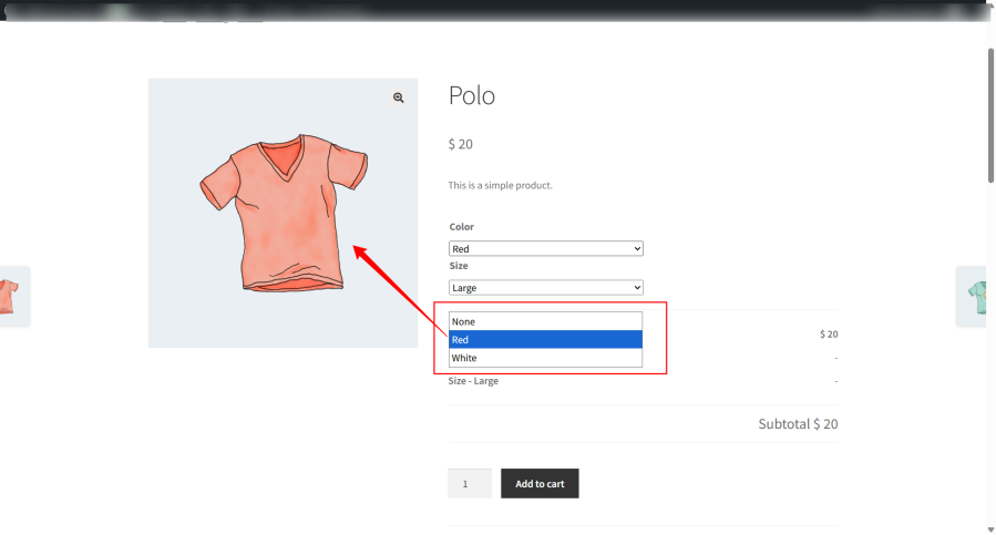 WooCommerce Add-On Image Mapper live product preview