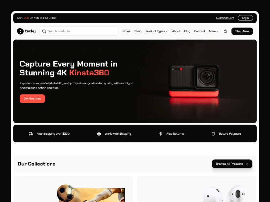 Tecky theme - homepage