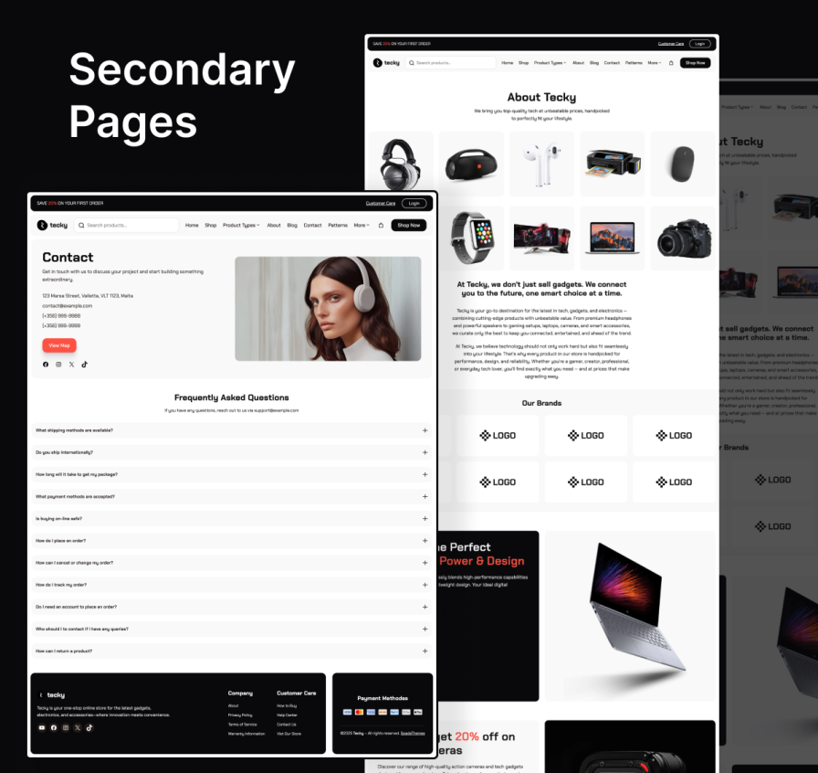 Tecky Theme - Secondary Pages