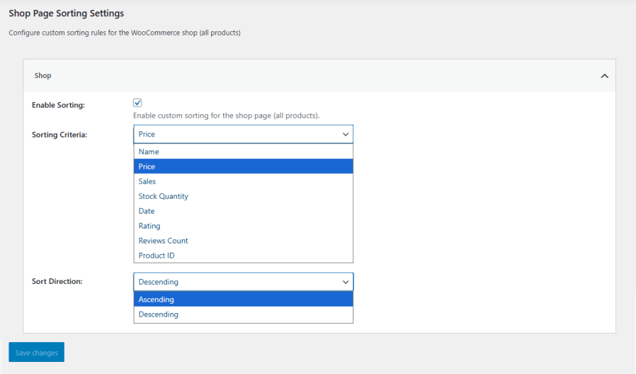 Category Page Sorting