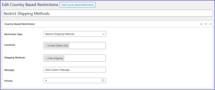Restrict Products by shipping methods