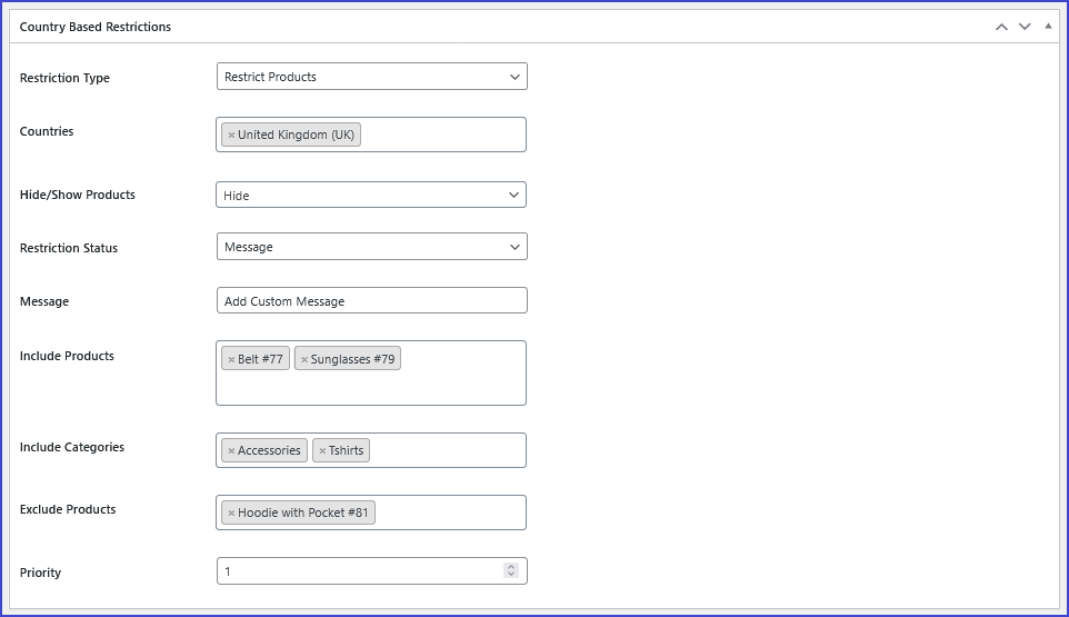 Country based plugin to restrict products