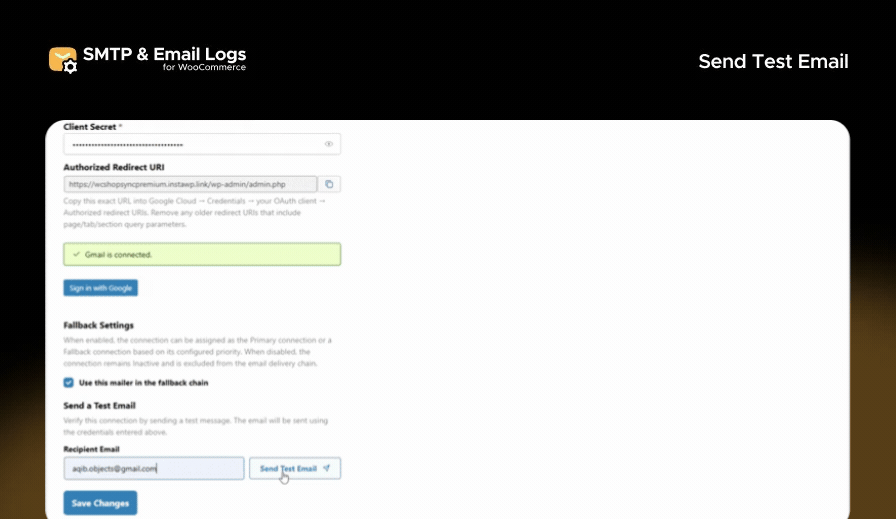 Send Test Email - SMTP & Email Logs