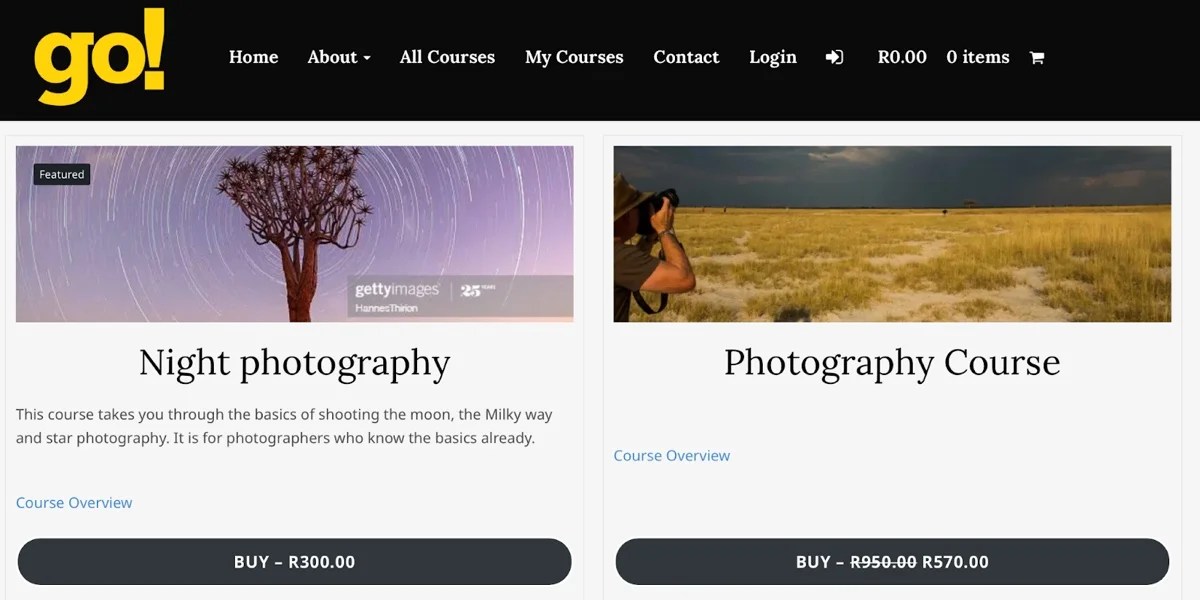 Go! photograph website