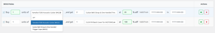 Smart BOGO configure rules