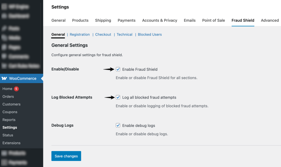 Screenshot 5 (General settings).