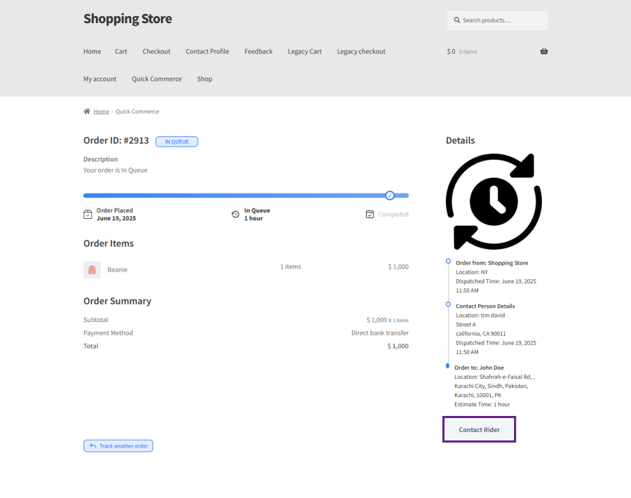 Contact Rider Button 