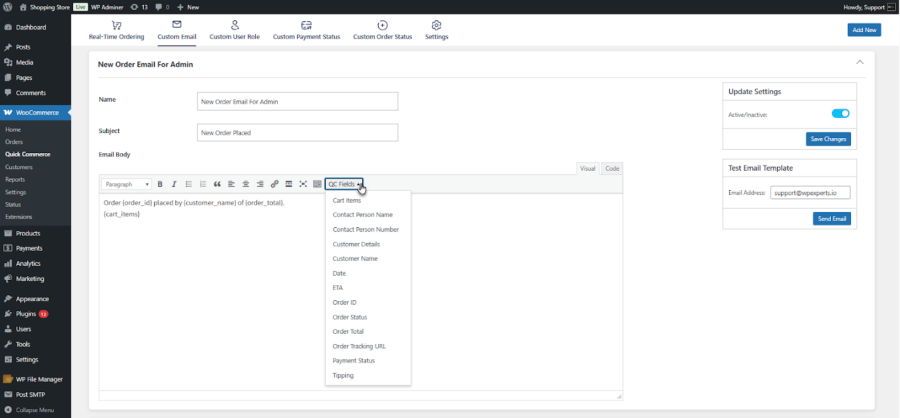 Custom Email Templates 