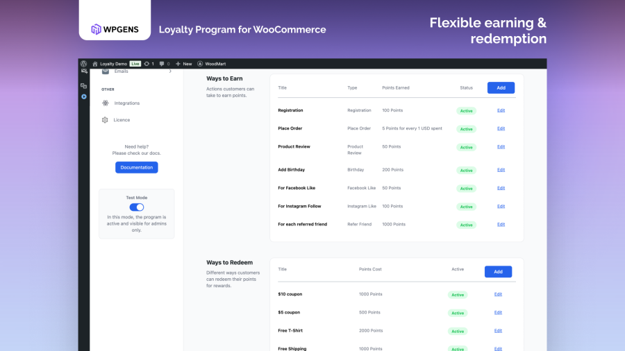 Flexible Earning & Redemption