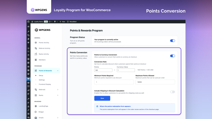 Points-to-Currency Conversion