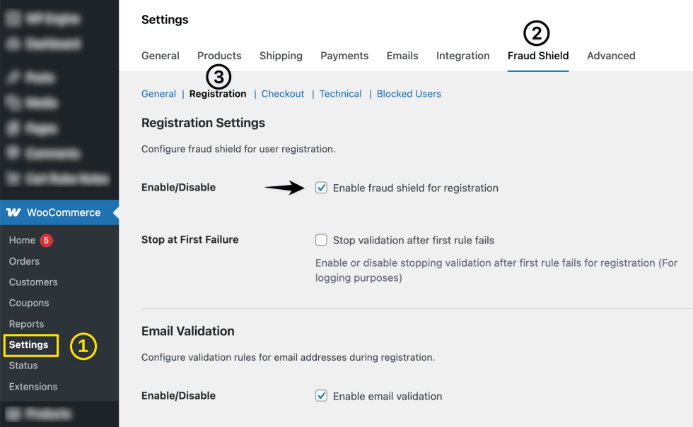 Screenshot 1 (Add new registration rules).