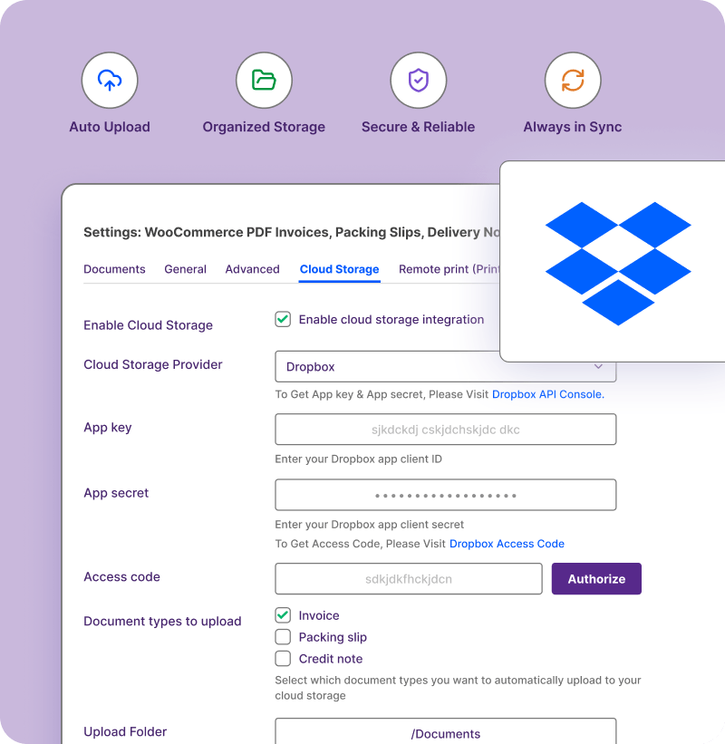 Back Up WooCommerce Invoices to Dropbox Automatically