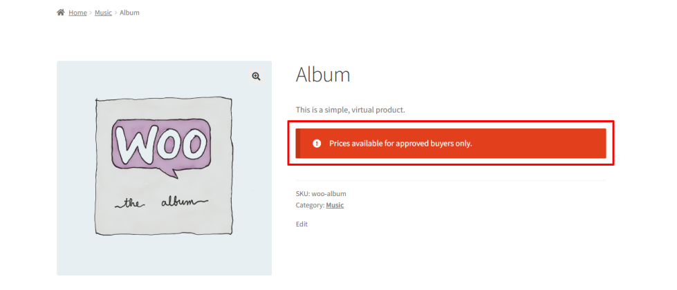 Illustration showing custom messages in WooCommerce for specific user roles, explaining why product prices or Add-to-Cart buttons are hidden, improving communication and reducing confusion for restricted customers.