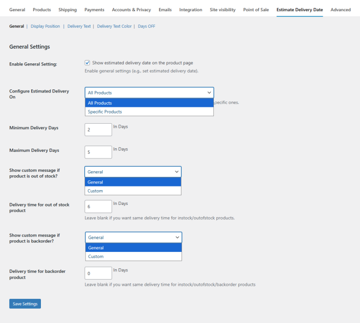Estimated Delivery Date Setup and Configuration of the Estimated Delivery Date Plugin