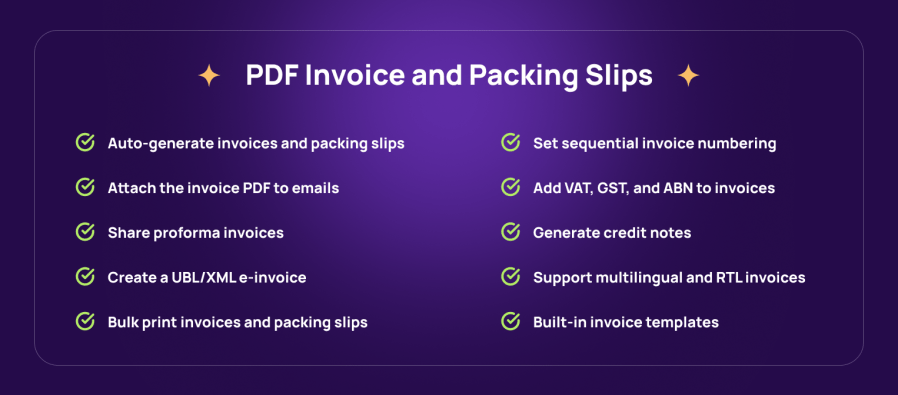 PDF Invoices and Packing Slips