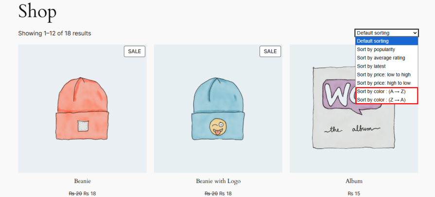 Sort Products by Attributes